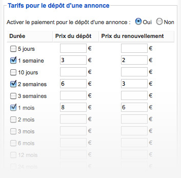 Module de paiement pour site d'annonces